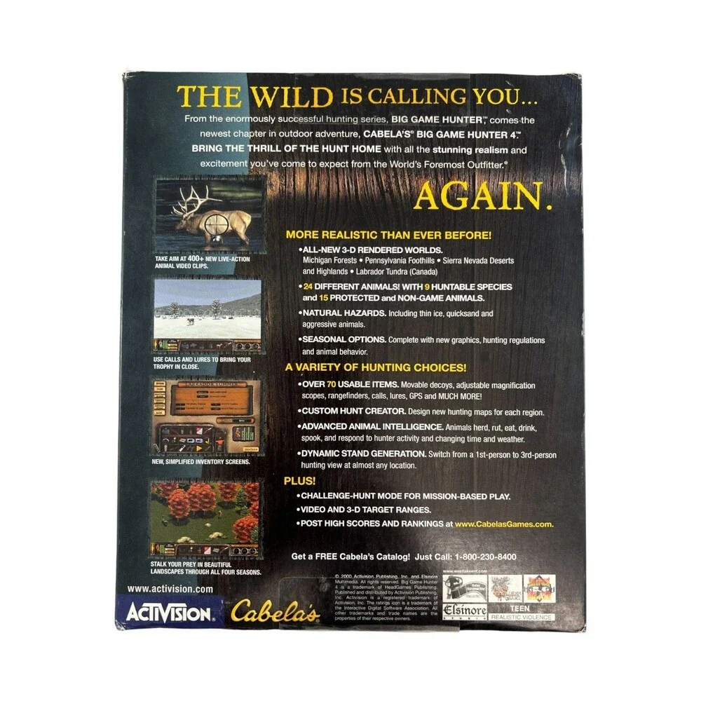 Cabelas Big Game Hunter 4 PC Big Box Sealed 2000